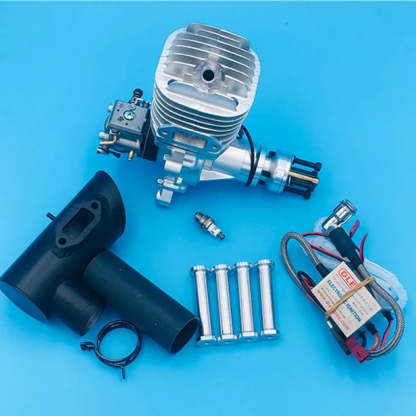 NUEVO motor de gasolina DLE65 de un solo cilindro de escape lateral de dos tiempos Motor de desplazamiento de 65CC de arranque manual refrigerado por aire natural